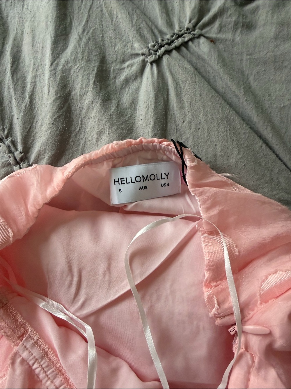 Hello Molly Blush Pink Strapless Floral Appliqué Dress - Picture 3 of 5